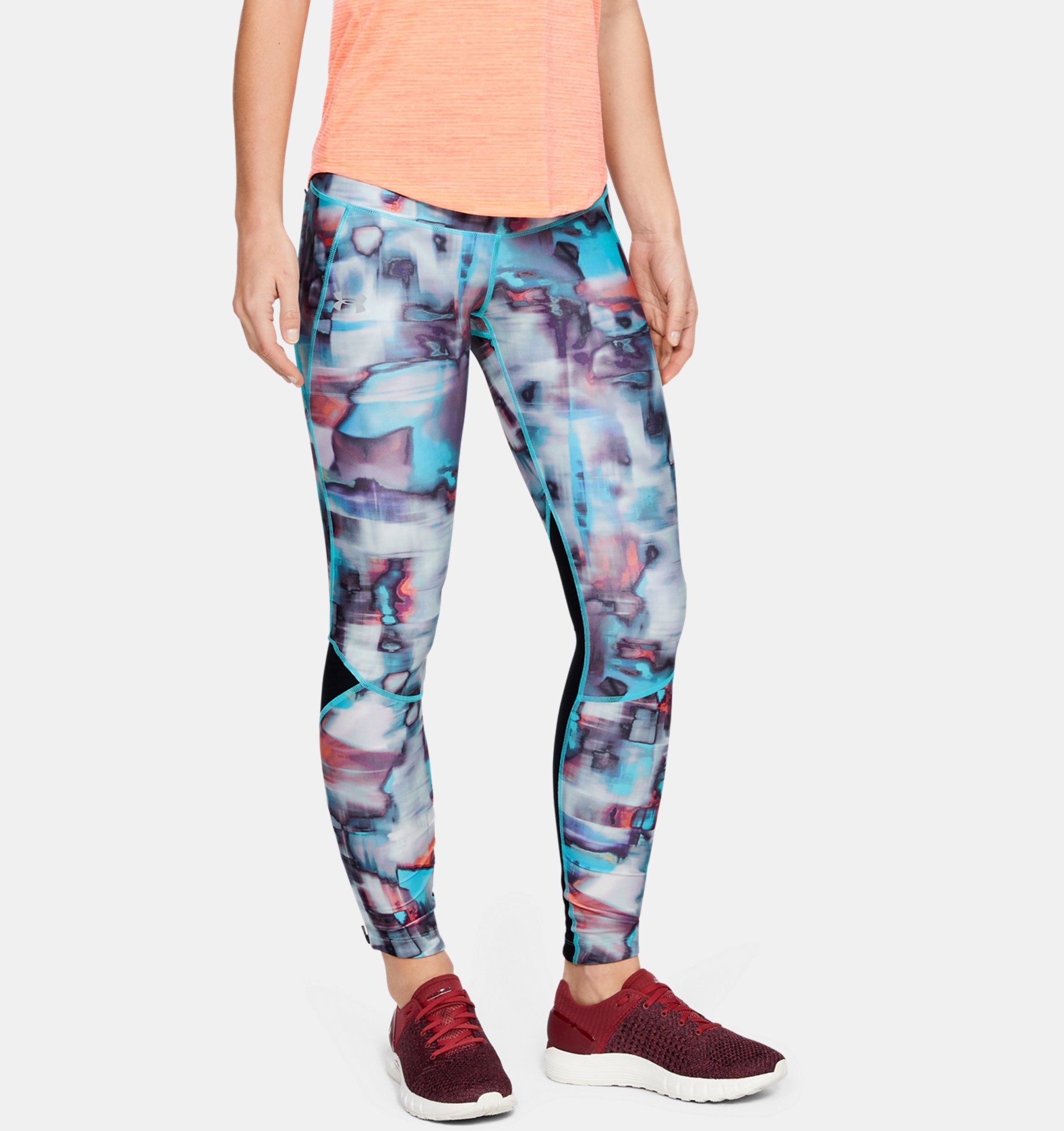 Under Armour UA Fly Fast Printed Graphic Womens Long Gym Running Leggings 
